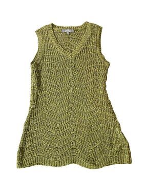 Marled Green Sleeveless Knit Tunic Top Medium